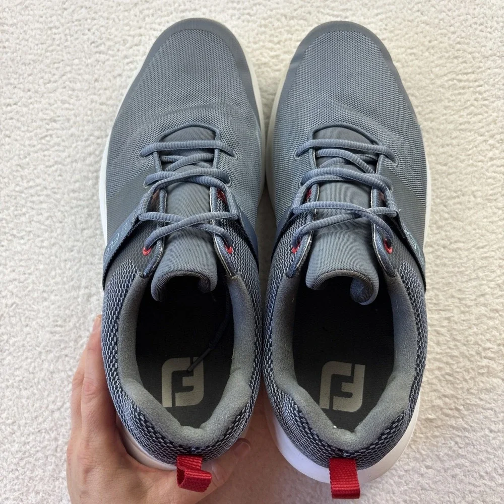 FOOTJOY Flex Spikeless Golf Shoes Mens 10 Gray/Red Lightweight Performance